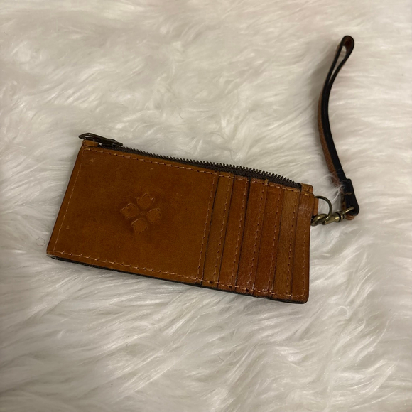 Women's Patricia Nash Brown Leather Wristlet Clutch Mini Zip Wallet - Picture 8 of 11